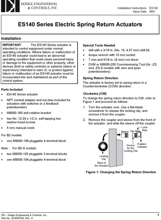 Electronic Commercial Actuators Type B Installation And Wiring Guides